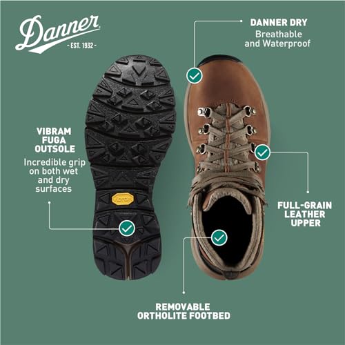 Image of Danner Mountain 600 Hiking Boots for Women - Waterproof, Durable Suede Upper, Breathable Lining, Triple-Density Footbed & Vibram Traction Outsole | Durable Suede Upper, Breathable Lining, Triple-Density Footbed & Vibram Traction Outsole
