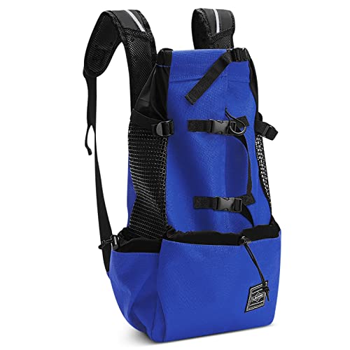 ALLSOPETS Sac à Dos Chien Portable Sac de Transport Chien Sac de Transport pour Animaux Approuvé par Les Vétérinaires pour Scooter Camping Voyage Bleu