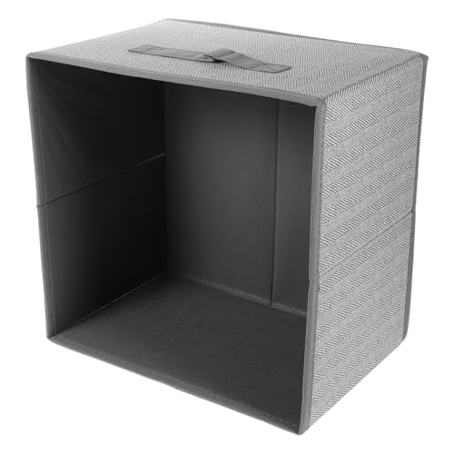 CLISPEED 無蓋グレー不織布収納ボックス 衣類整理用布製サンデリーケース 取っ手付き安定底 洗面所や寝室向け多機能収納コンテナ