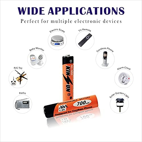 KINSUN 8-Pack NiMH AAA 1.2V Rechargeable Batteries for Panasonic Cordless Telephone Triple A Battery 550mAh HHR-55AAABU 630mAh HHR-65AAABU and 700mAh HHR-75AAA/B