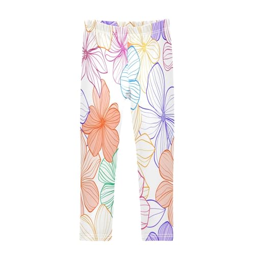 Toddler Girls Leggings Printed Yoga Pants Leggings Simple Colorful Flower for Kids
