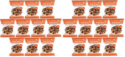 Image of Nutty Gritties Spicy Trail Mix 240g (Pack of 20 x 24g) | Healthy Snack | Zero Oil | High Protein | Crunchy & Tasty | Resealable Pouch