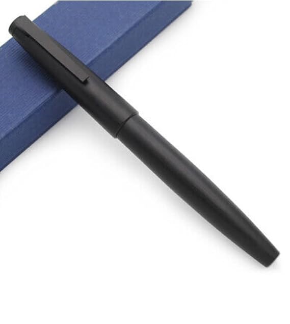 Levin Jinhao 80 Full Black Brushed Carbon Fiber Fountain Pen with Ink