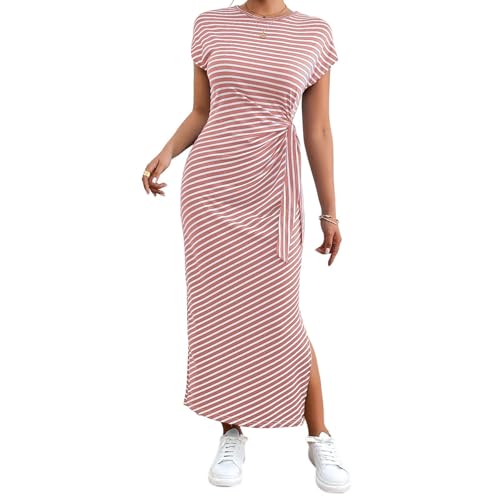 Robe midi rayée idéale pour le quotidien et les sorties en ville