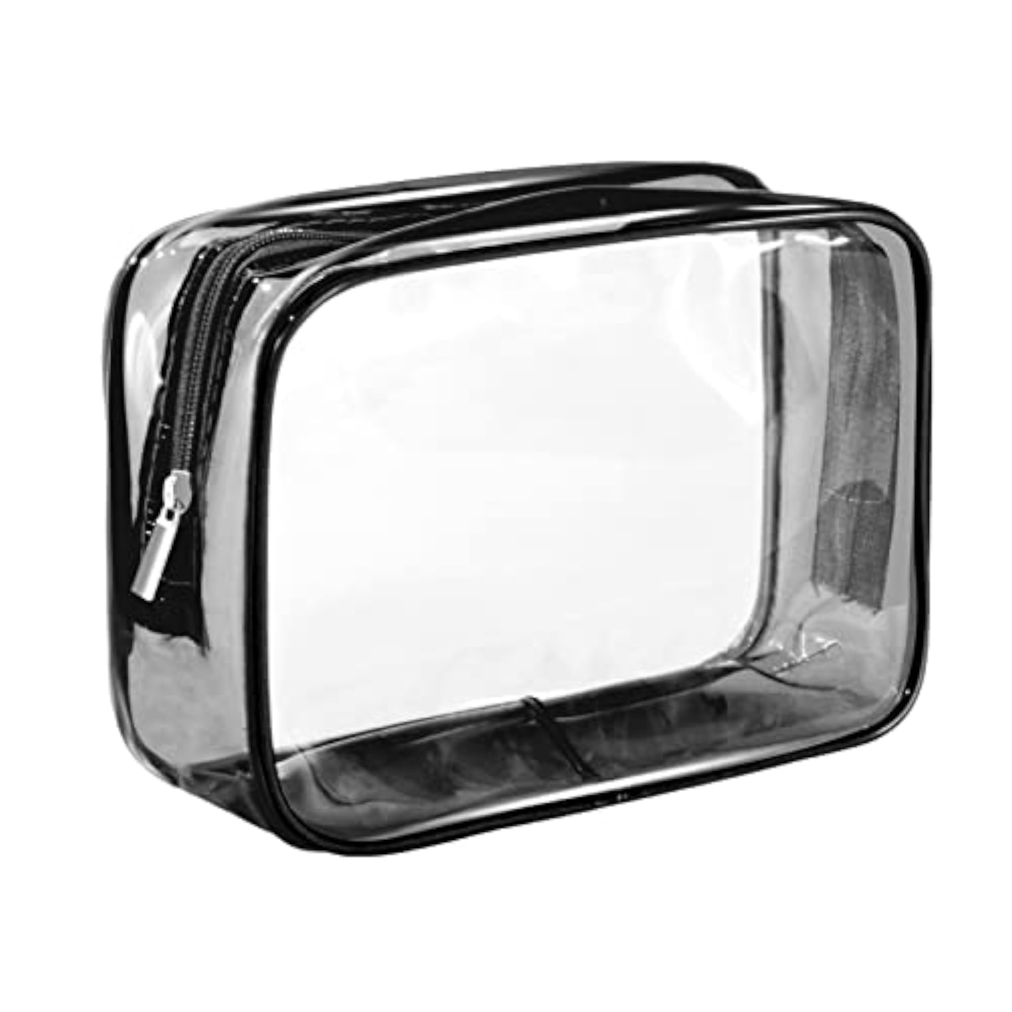 Waterproof Clear Makeup Bag, Reusable Holder, Black