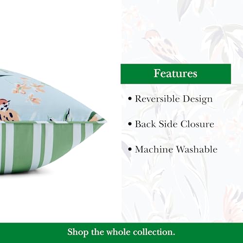 Image of kate spade new york Bird Garden King Comforter Set, 300 Thread Count Cotton Reversible Cover, All Season 3 Piece Bedding, Machine Washable, Floral Multicolor