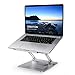 OMOTON Supporto per Laptop, Supporto PC Portatile, Alza per Notebook Ergonomico Regolabile in Alluminio, Porta PC Pieghevole Scrivania per MacBook PRO/Air, Altri Laptop(11-17 Pollici), Argento