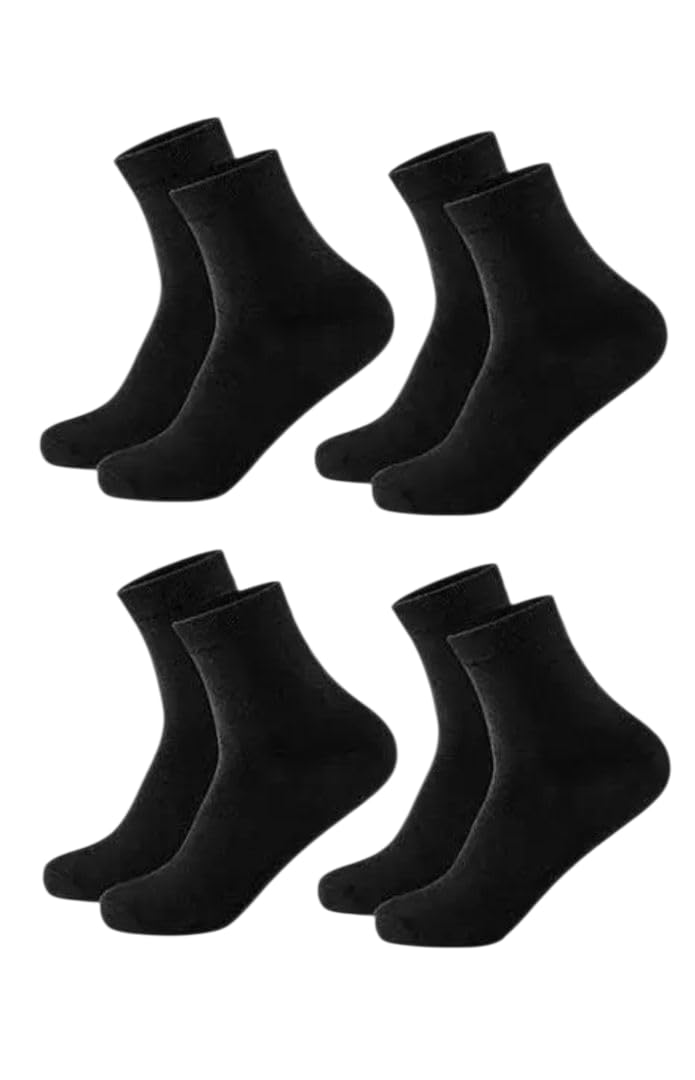 Trendy 4 pair Cotton Ankle Socks, Black, Pack of 4 Pairs, Unisex, Besf use for party, casual, gym (Black ankel sockes 4_tm)-picture-14