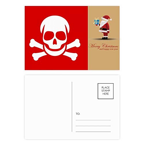 Cartes postales carrées rouges Père Noël pour vœux de fin d'année