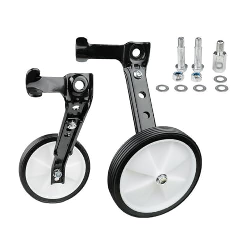 GALPADA Ruedas de Entrenamiento Auxiliares Ajustables para Bicicleta de Principiante, Estabilizadores Traseros de Apoyo y Balance, Negro