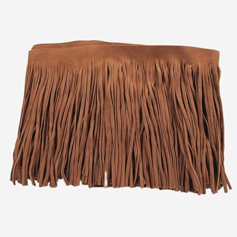 3 Yards 6 Inch Faux Leather Fringe Trim for DIY Sewing Craft Garment Hem Accessories Handbag Embellishment Decoration (Light Brown) Cover