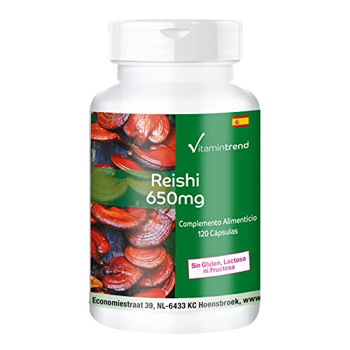 Reishi en polvo 650mg - 120 cápsulas, adaptógeno, vegano | Vitamintrend®