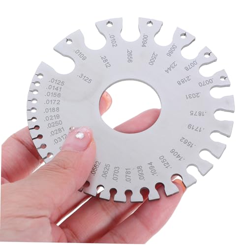 Calibrador de espesores de doble cara, 2 piezas, acero inoxidable, herramienta de medición precisa para inspección de espesores en aplicaciones de metalurgia miniatura 3