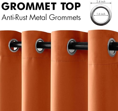 MIULEE Orange Curtains Eyelet 2 Panel Set 46 x 54 Inches, Premium Short Blackout Curtains for Small Windows, Thermal Insulated Window Curtain Drapes, Black Out Curtain 54 Drop Bedroom Living Room - Cosy Home Interiors MIULEE Orange Curtains Eyelet 2 Panel Set 46 x 54 Inches, Premium Short Blackout Curtains for Small Windows, Thermal Insulated Window Curtain Drapes, Black Out Curtain 54 Drop Bedroom Living Room - Image 7