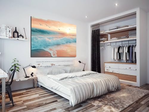 Cuadros de pared para salón modernos con diseño de playa y mar 2