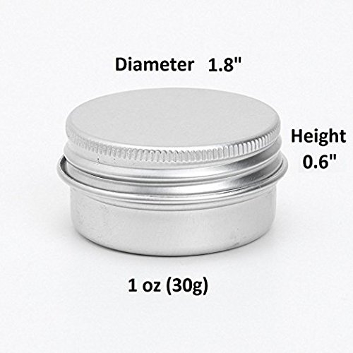 Ctkcom 1-Ounce Metal Tins Screw Top Flat Aluminum Silver Slide Round Tin Containers For Lip Balm,Crafts,Cosmetic,Candles,Travel Storage Kit (Pack Of 10) #TOP1