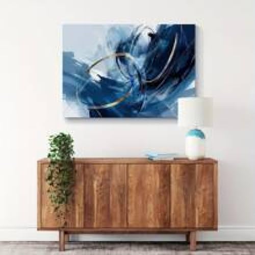 Art abstrait graffiti bleu pour illuminer un mur blanc - 4