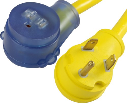 Conntek 14340 30Amp Rv To 15/20Amp Pigtail Adapter,Yellow & Blue #TOP3