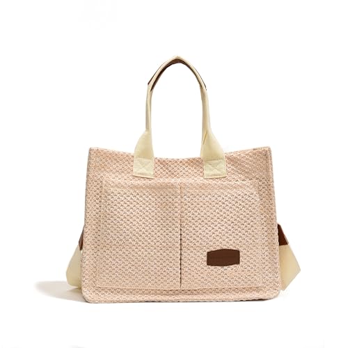 Image of Cherry Tote Bag for Women Canvas Patched Purse Cute Shoulder Bag Multi-Pocket Satchel Handbag for work travel