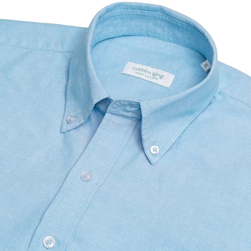 Image of Cotton King Mens Shirts | 100% Cotton Long Sleeve Shirts for Men | Button Down Shirt Men | Oxford Mens Dress Shirt