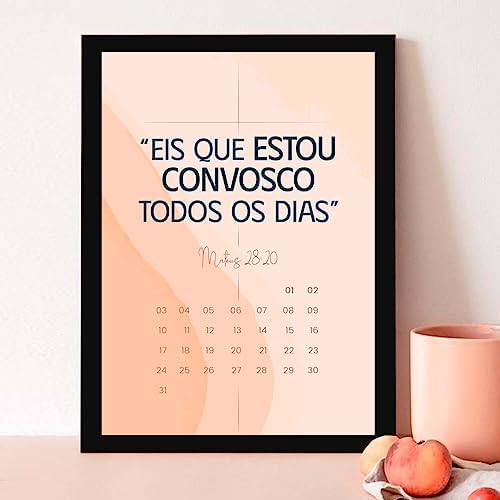 Quadro decorativo Estou convosco Quadro com frase cristã; Bíblia....