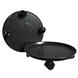 Amkoskr 1PCS 30cm Black Redondo Soporte para Macetas con Ruedas Universales Transportadores de Plantas Flores Pesadas para Jardín Hogar Interior Exterior