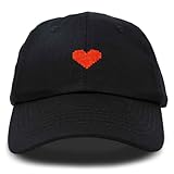 DALIX Pixel Heart Hat Womens Dad Hats Cotton Caps Embroidered Valentines Black