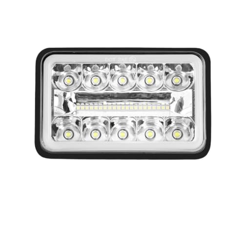 Phare LED 4x6 55W à haute puissance - Éclairage rectangulaire avant ultra lumineux