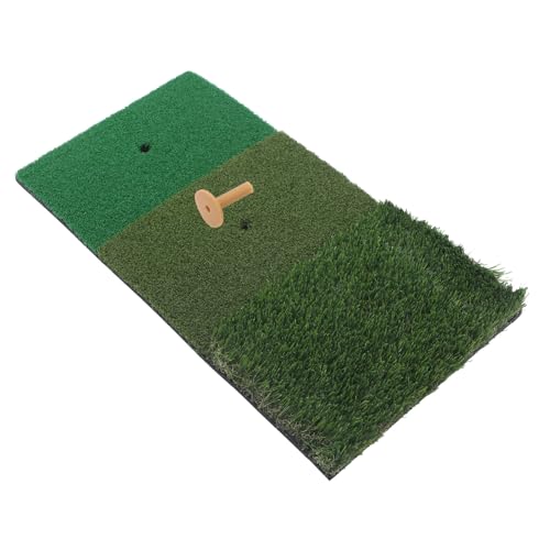 SUPVOX Golf Practice Swing Mat Set Indoor Hitting Training Pad Realistic Triple Turf for Home Golf Practice