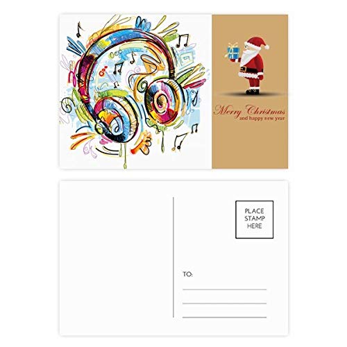 Cartes postales de musique Père Noël lot 20 correspondance de Noël colorée