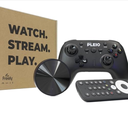 Netgem PLEIO | 12 mois de chaînes supplémentaires et jeu en nuage | Télécommande vocale pour appareil de streaming PLEIO 4K fournie | Applications de rattrapage TV...