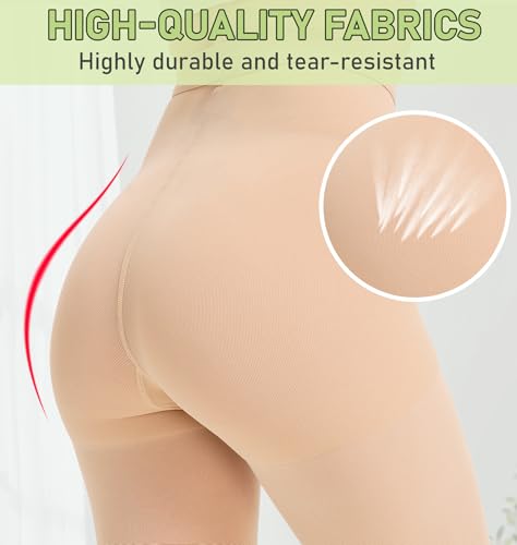 Image of KEKING Medical Compression Pantyhose for Women & Men, Comfort 15-20 mmHg Graduated Compression Support Stockings, Open Toe Compression Tights for Varicose Veins, Edema, Flight, Beige XL