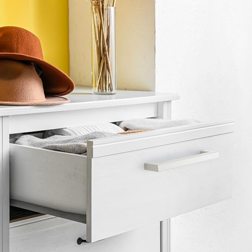 Image of Ravinte 55 Pack 5 Inch Kitchen Square Cabinet Handles White Drawer Pulls for Cupboard Hardware
