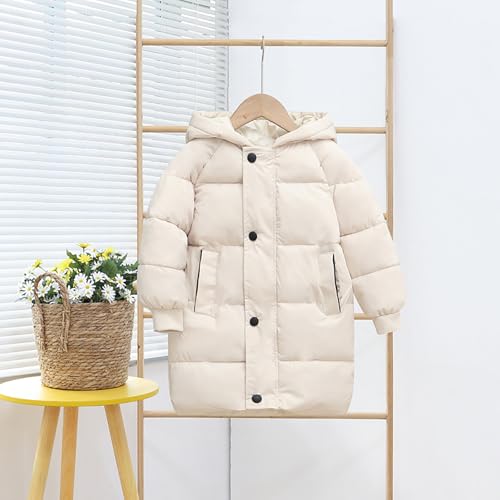 KAGAYD Winter Long Coats for Kids Boys Girls Toddler Thicken Puffer Down Jacket with Hoods Warm Cozy Outerwear4
