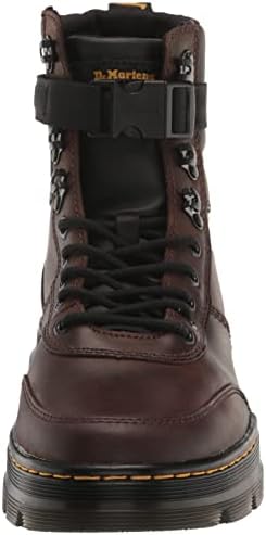 Dr. Martens Unisex Combs Tech Leather Fashion Boot, Dark Brown Crazy Horse+PU, 8 US Women | Image 1
