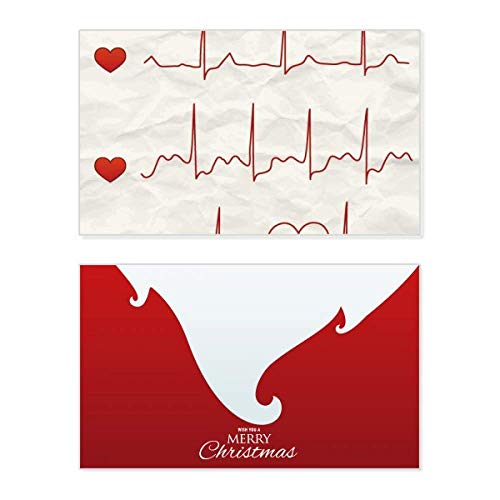 Carte de Noël vintage motif cœur électrocardiogramme pour faire vibrer les proches