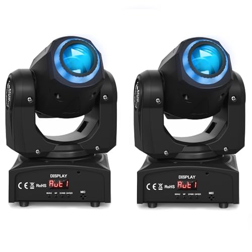 50W Lyre LED Beam Lumière de Scène à Tête Mobile, RGBW 8 Gobos 8 Couleurs Effet Stroboscopique DMX512 Équipement Professionnel pour DJ Performances...