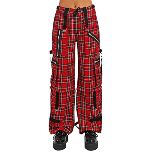 Gothic Bondage Red Plaid Men Pant Alternative Punk Rock EMO Trouser Pant Shorts2