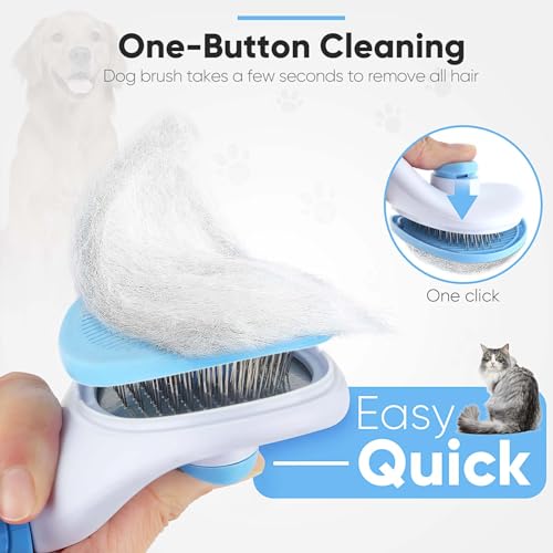 image for PUPTILY Cat Brush Self Cleaning Slicker Brush with Release Button, Dog
