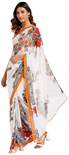ANNI DESIGNER Women’s Printed Georgette Saree (Vivera)