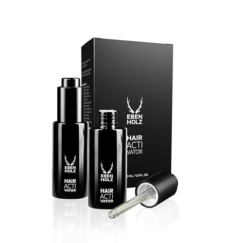 EBENHOLZ skincare – Sérum capilar activador concentrado para hombres, suero anticaída con células madre vegetales, fortalece las raíces del cabello y promueve la densidad del cabello, 2 × 30 ml