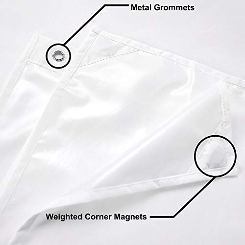 Waterproof Fabric Shower Curtain for Home, Machine Washable, White, 72x72 inch
