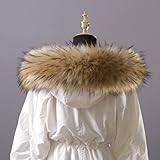 Occasion: Décontracté Col en fausse fourrure veste d\'hiver capuche col en fourrure décoratif unisexe homme femme bricolage col en fausse fourrure écharpes en fourrure-raton laveur, 60cm
