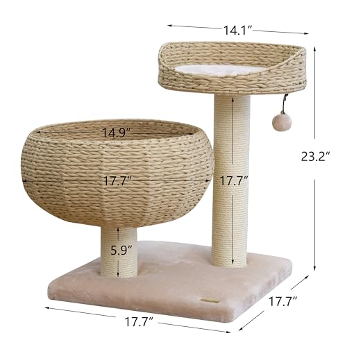 Árbol para Gatos Moderno PetPals con Rascadores y Cama Beige miniatura 3