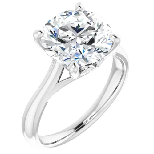3 Carats Round Lab Diamond Engagement Ring Solitaire Style