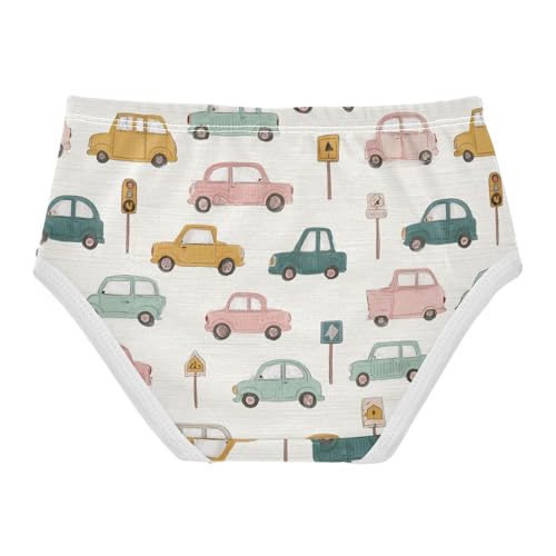 Wusikd Cute Cars Girls' Underwear Cotton Cartoon Girls Briefs Soft Toddler Underwear 2T2