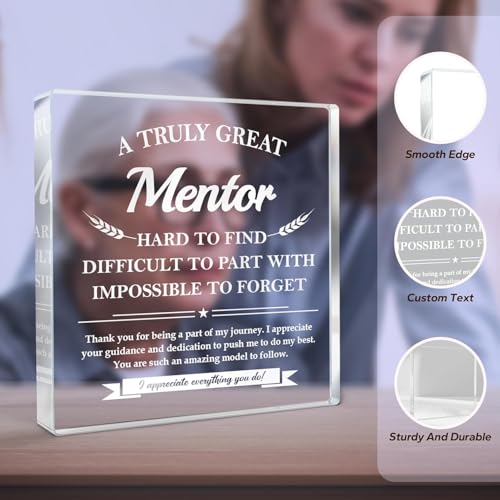 Image of Gifzy Mentor Gifts for Women Men - Thank You Gifts for Mentor, Graduation Gift Plaque -Teacher's Day Gift, Leaving Going Away Retirement Birthday Appreciation present for Mentors, Coworker