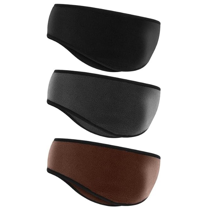 capichino 2 Pieces Ear Warmer Headbands Fleece Winter Headbands for Adult Kids Winter Using (Black, Navy Blue)-picture-34