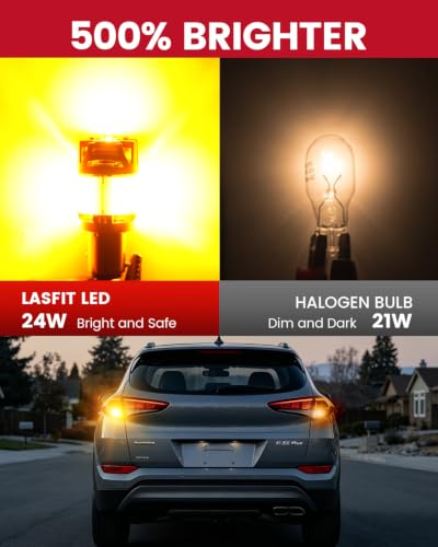 Image of LASFIT D2 7507 BAU15S LED Bulb Amber BAU15S Turn Signal Lights Error Free