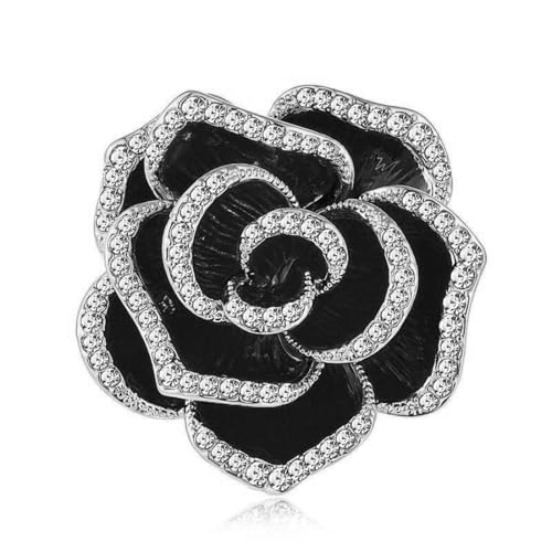 Sirlomu Broche Vintage Elegante Cristal Flor, Broche de Moda, Accesorios Joyería Regalos